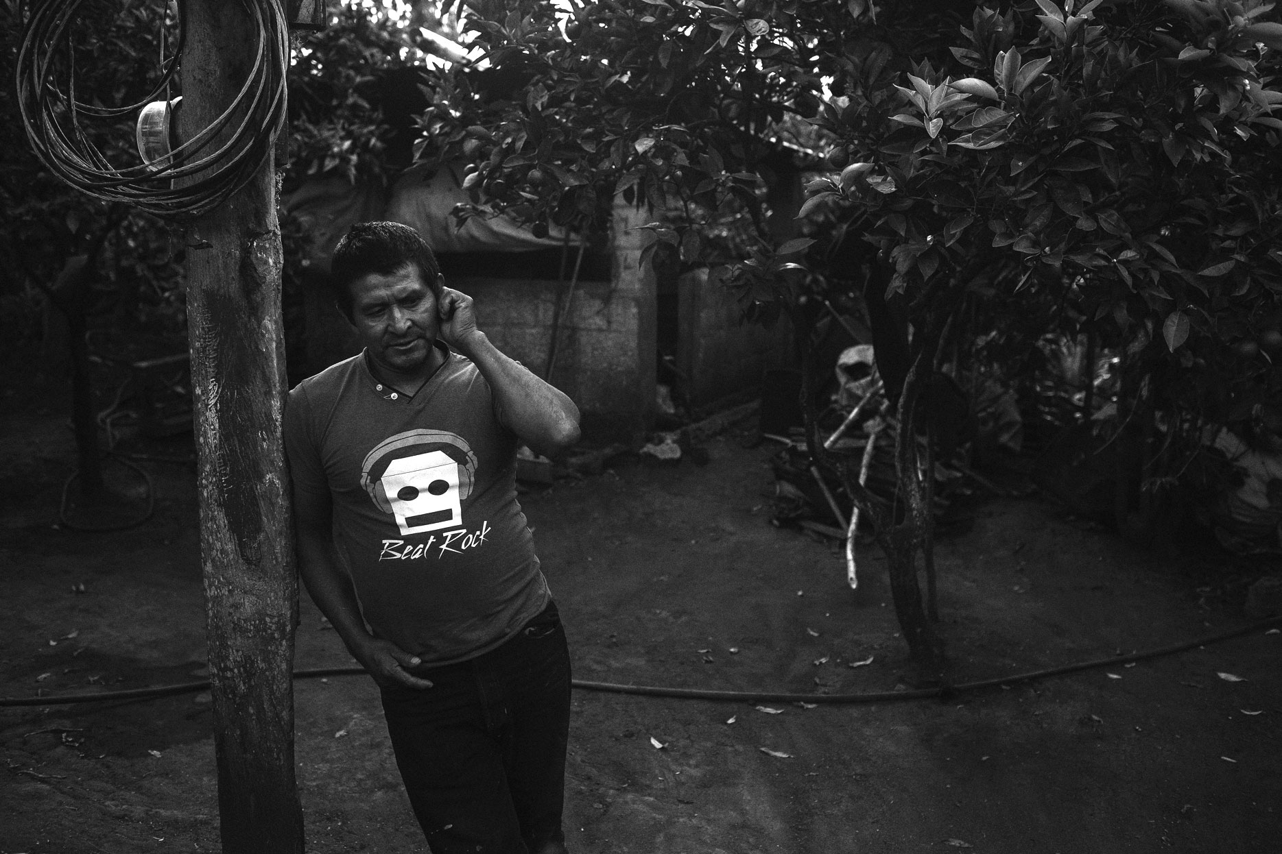 Guatemalan man at house in village